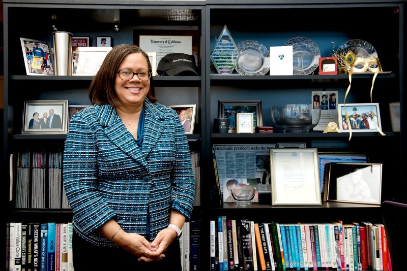 Linda Oubre in her office in the College of Business