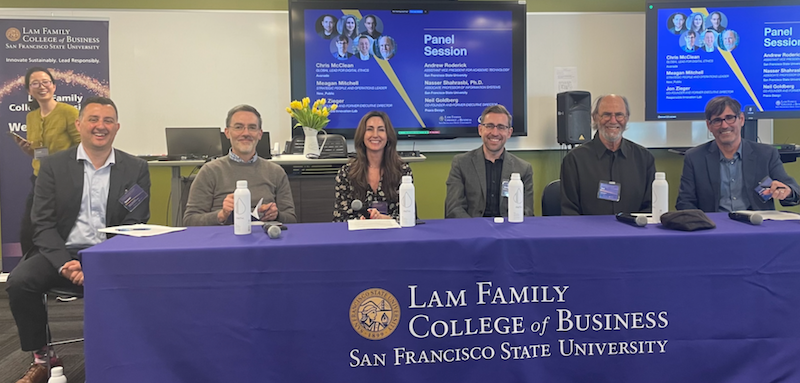 LFCoB RI&E Conference day 1 panel speakers seated at table