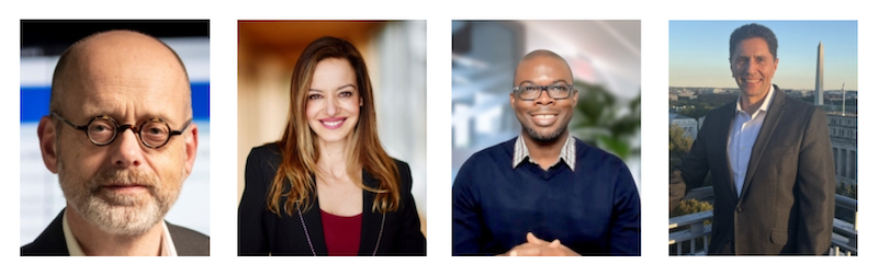 Headshots of SFSU 2024-2025 RI&E Research Brown Bag Series four speakers 