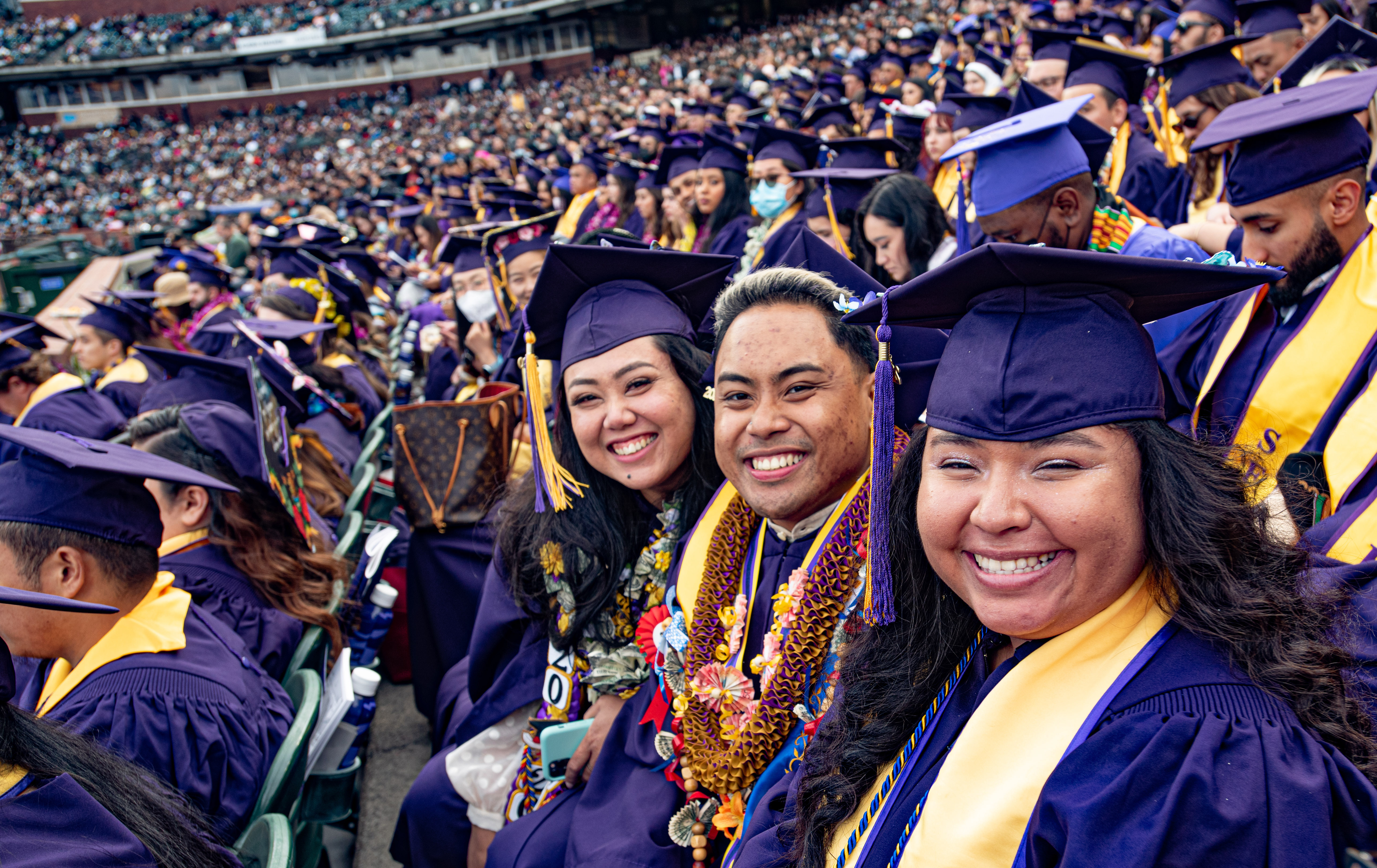 Commencement - students at Oracle Park