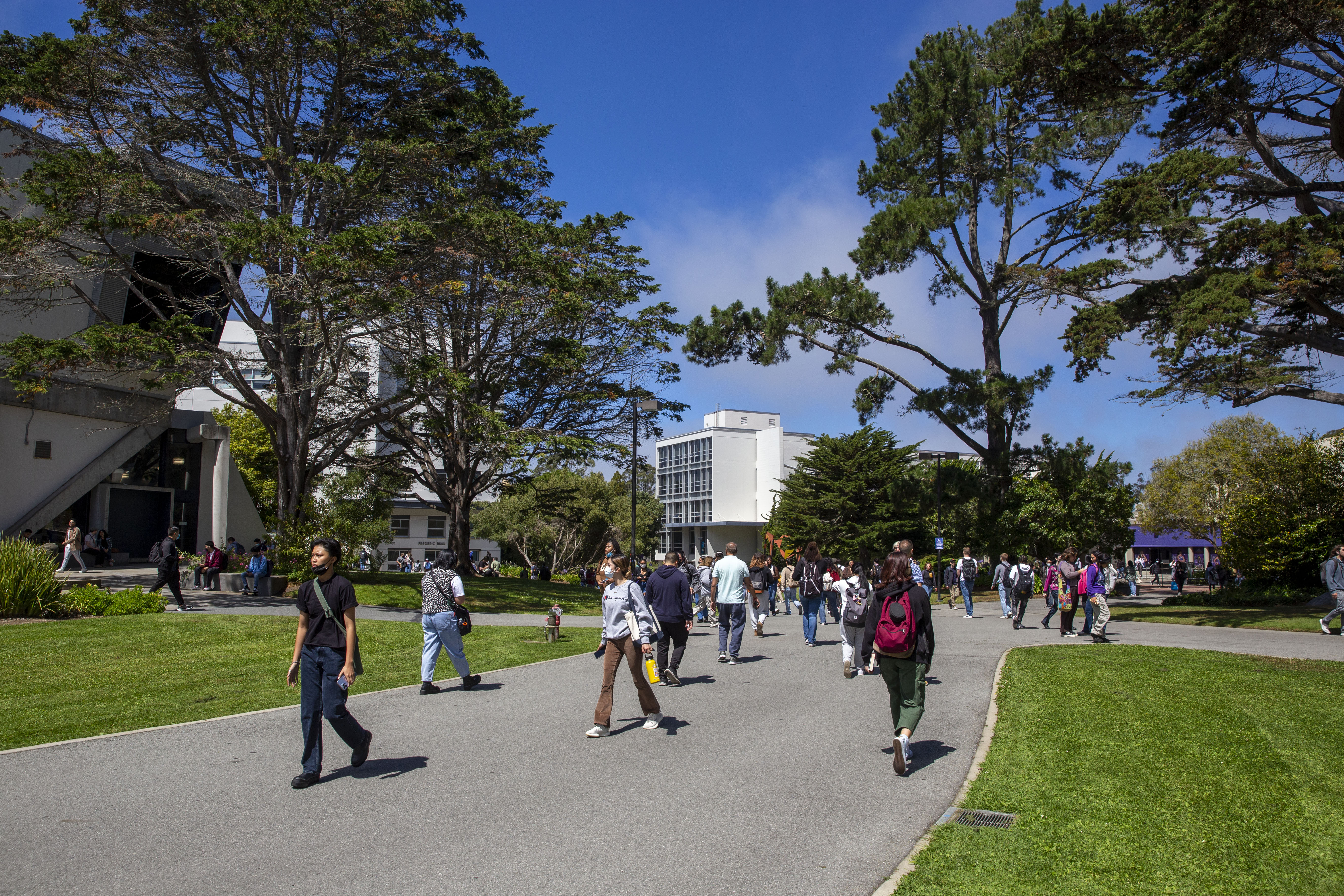 students walking