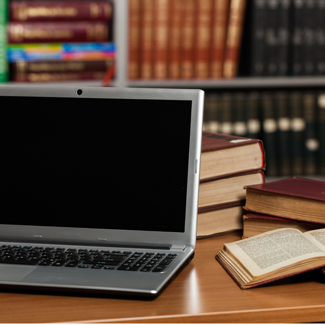 Books and laptop