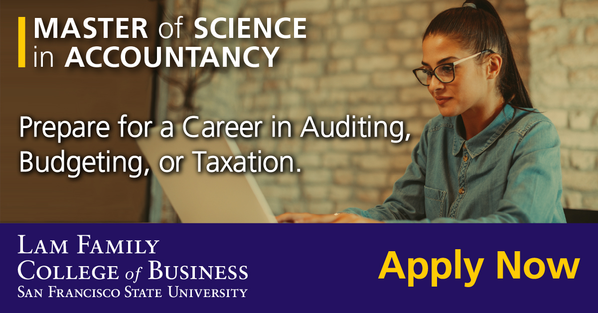 Master of Science in Accountancy program ad at Lam Family College of Business, San Francisco State University