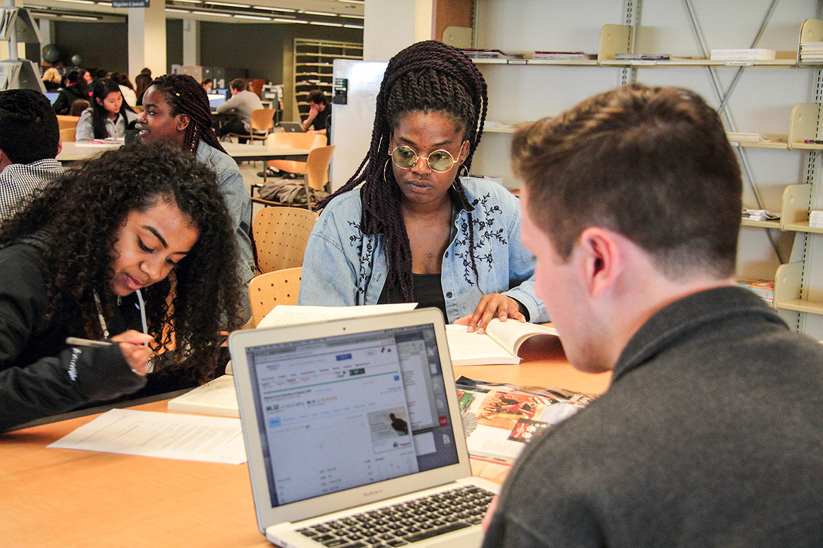 Students in library