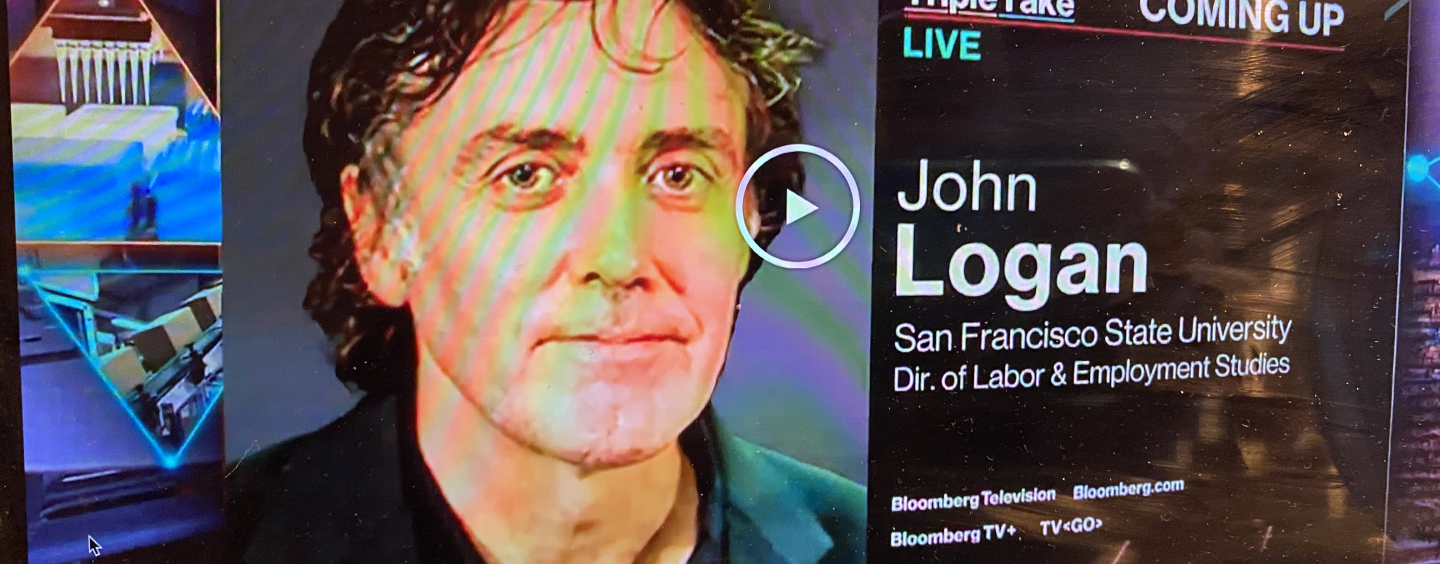 Screenshot of John Logan's interview on Bloomberg TV