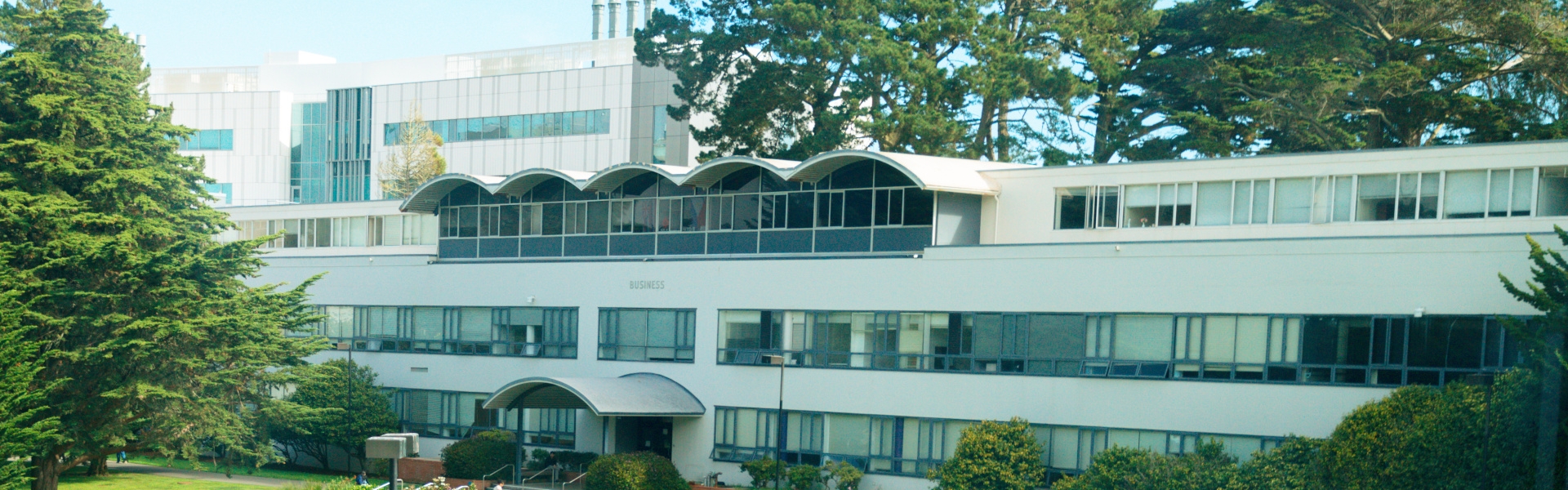 Business building front top view