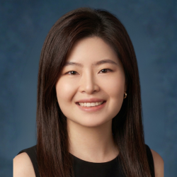 Jianan Shen, MS in Business Analytics student, headshot of smiling woman with long dark hair, wearing a black sleeveless dress
