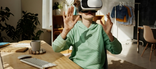  Teenage Girl Using a Virtual Reality Headset